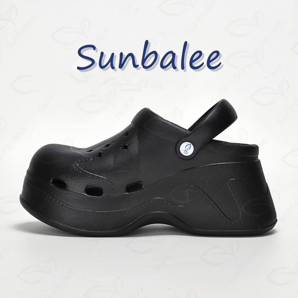SUNBALEE 🌻 SUN4968 รองเท้าหัวโต แบบสวม ไม่แถมตัวติด มีสายรัดส้น สูง 9 เซน. วัสดุ EVA สินค้าพร้อมส่ง