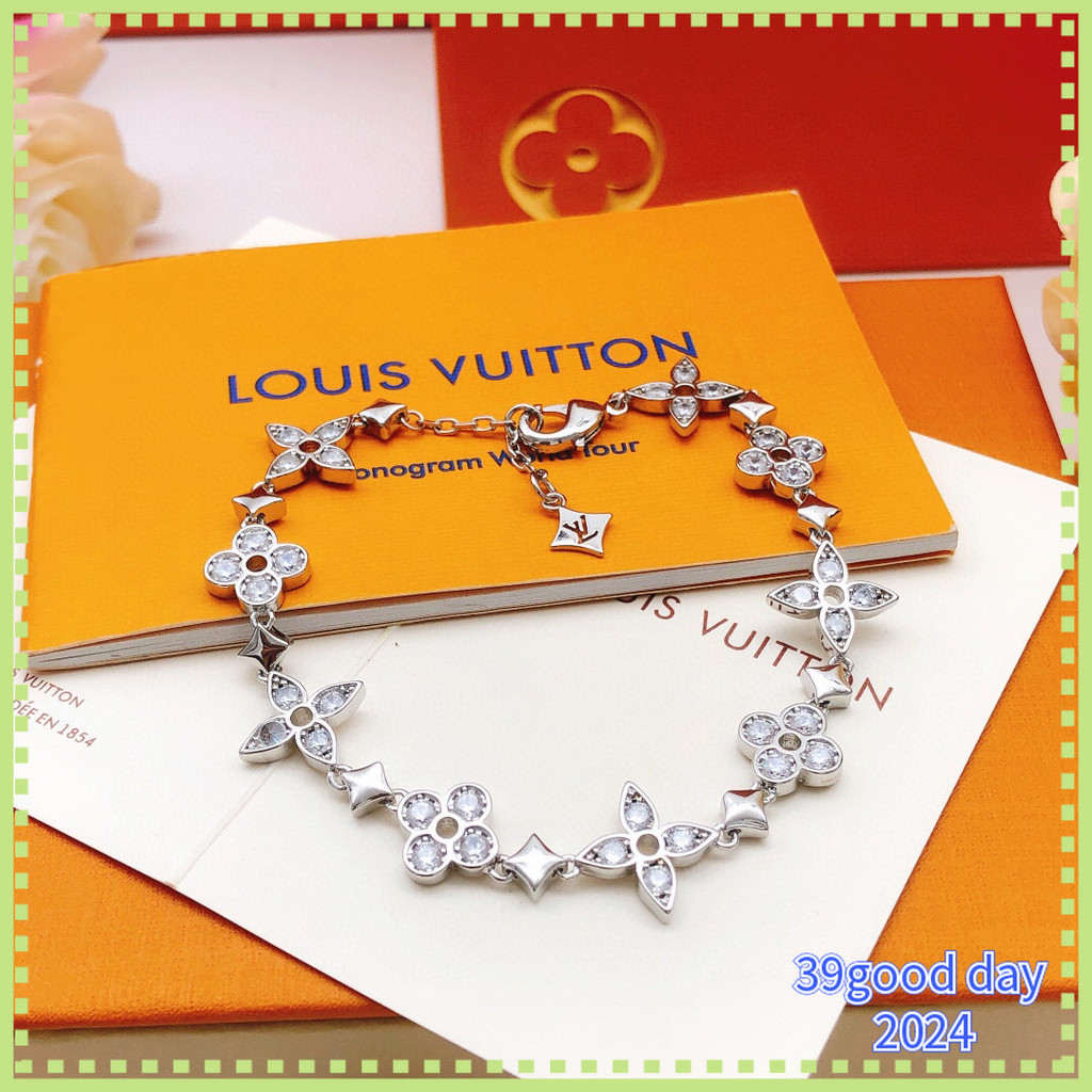 [L-home] สร้อยข้อมือเพชรดอกไม้สีเงิน / 09042