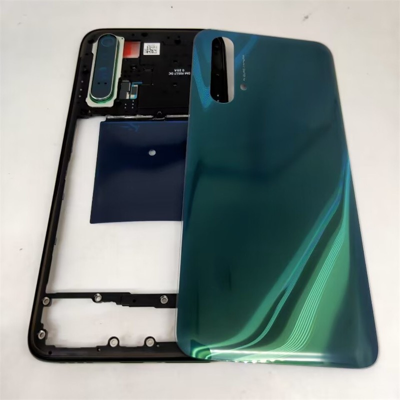 กรณีที่อยู่อาศัยเต็มรูปแบบสําหรับ OPPO Realme X3 SuperZoom RMX2142 กรอบกลาง + ฝาหลังแบตเตอรี่แผงประตูกรณีอะไหล่ซ่อม