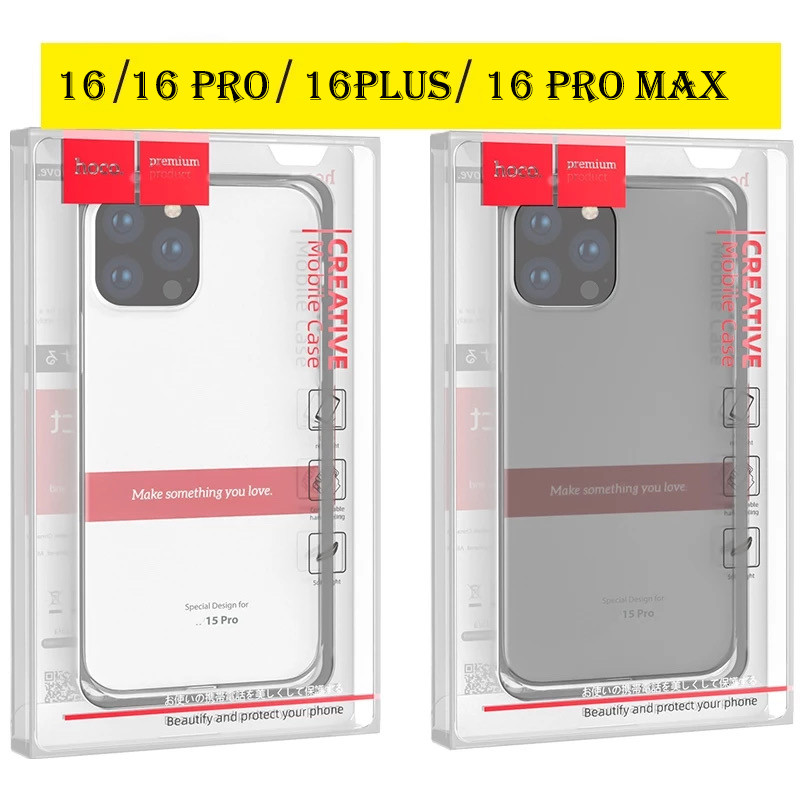 เคสใส Hoco ซิลิโคนนิ่ม สำหรับ iPhone ไอโฟน 15 16 e Pro max Promax/14/13/12/11/6G/6S/6plus/7/8/7plus/