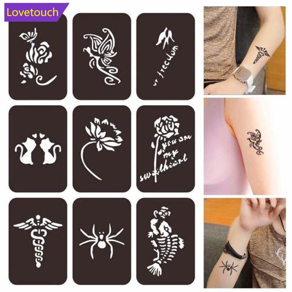 LOVETOUCH รูปแบบขนาดเล็ก Tattoo Inkjet Hollow Template Self-กาว Tattoo Template Body Art Tattoo Past
