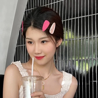 กิ๊บติดผม รูปหัวใจ ปากเป็ด สีชมพู สไตล์เกาหลี สําหรับผู้หญิง
