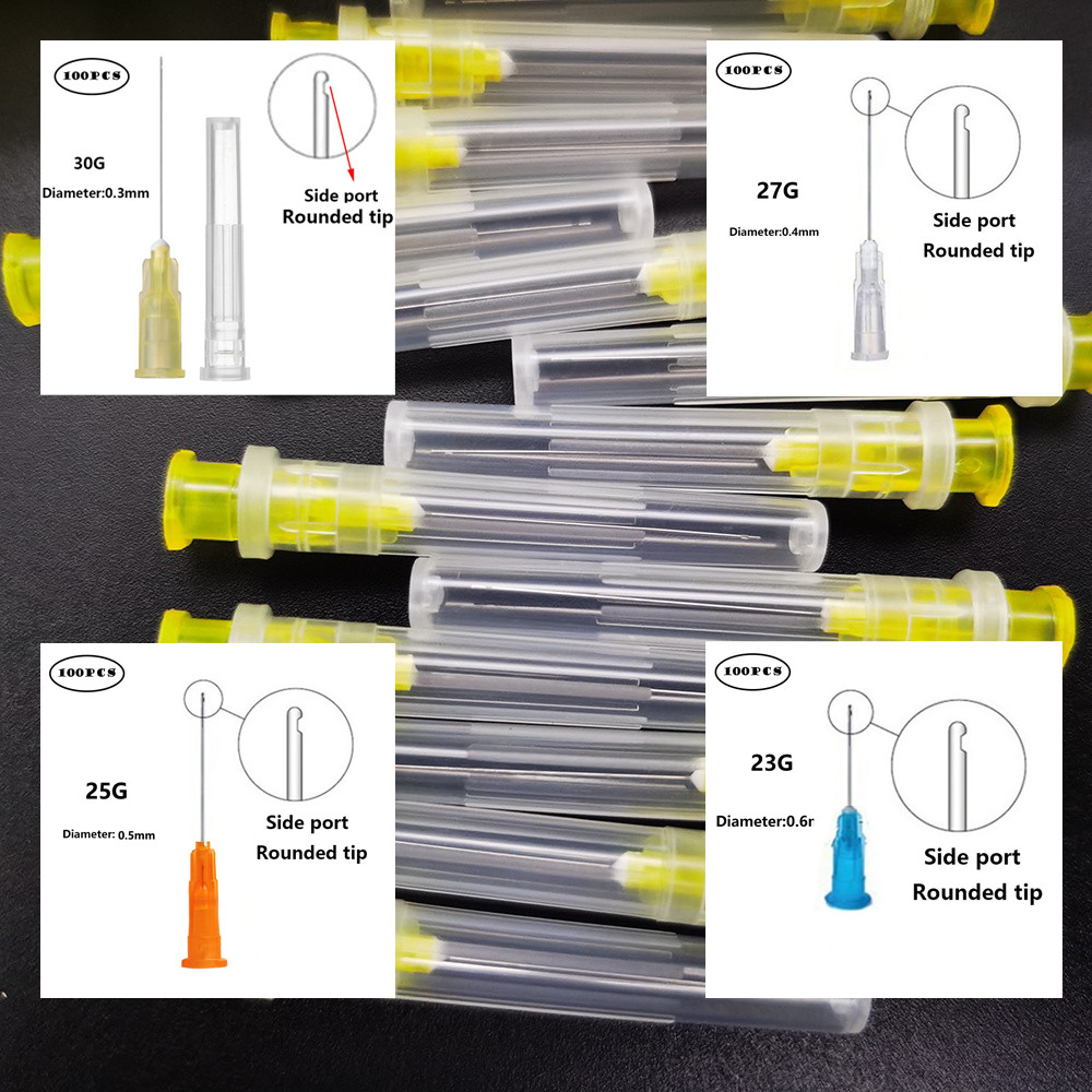100pcs 30GA/27GA/25GA/23GA ทันตกรรม Endo ชลประทานเข็ม Tip Root Canal ชลประทานเข็ม Lateral ชลประทานเข็มทันตกรรมวัสดุเครื่องมือทันตกรรม
