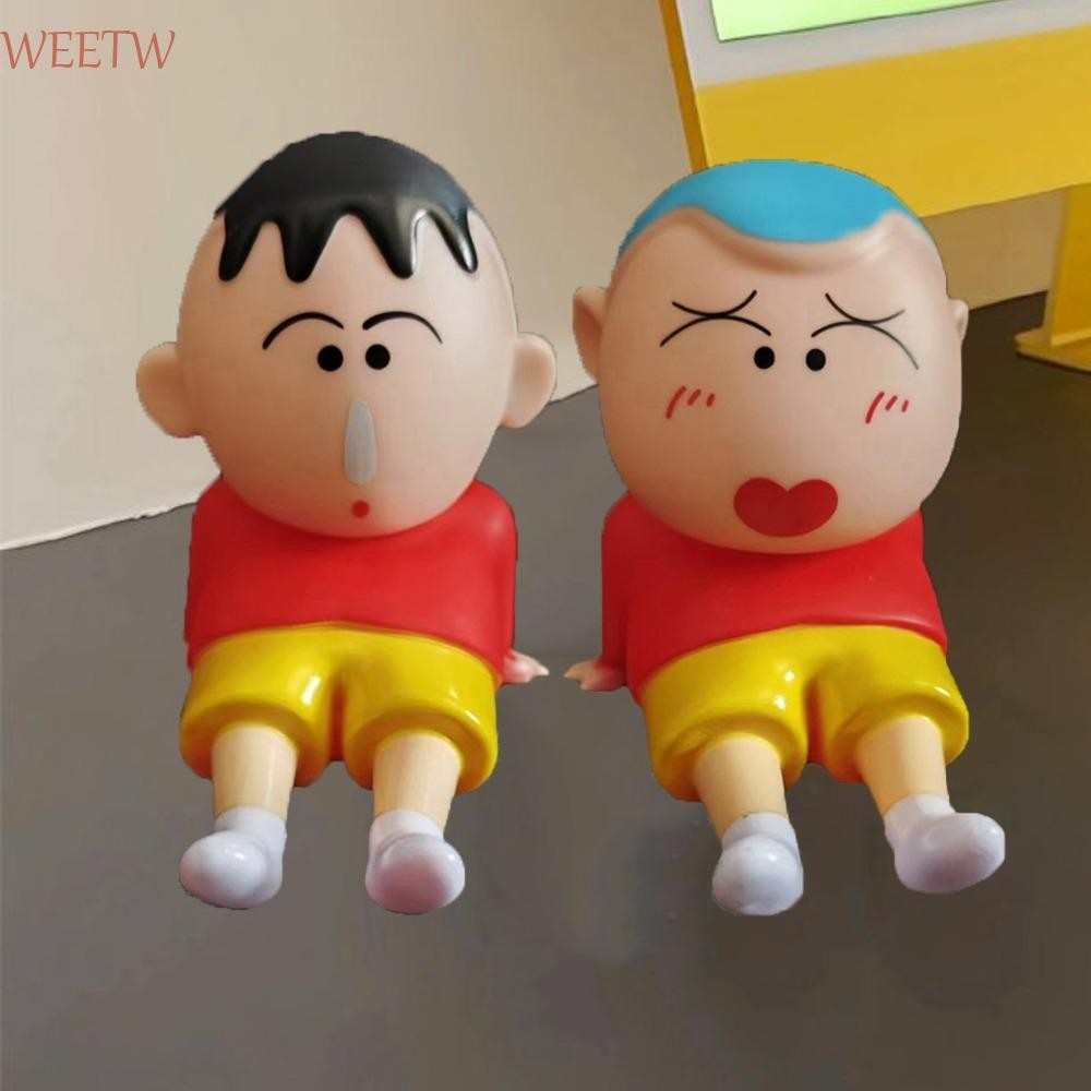Weekw ที่วางโทรศัพท์ Crayon Shin-Chan, Shinnosuke Nohara พร้อม Light Crayon Shin-Chan รูป, ขาตั้งโทรศัพท์มือถือตุ๊กตา PVC รองรับการ์ตูน Crayon Shin-Chan ของเล่นของขวัญวันเกิด