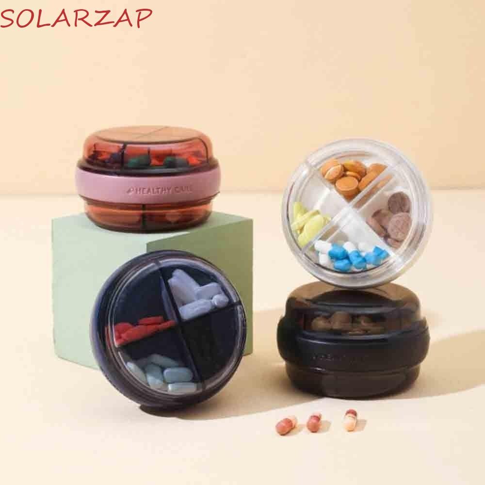 Solarzap ตลับยารายสัปดาห์,กันน้ํา Double-deck Mini กล่องยา,นวัตกรรมกันฝุ่นรอบทนทานภาชนะบรรจุยา Organizer Multi Grid แยกแพคเกจ