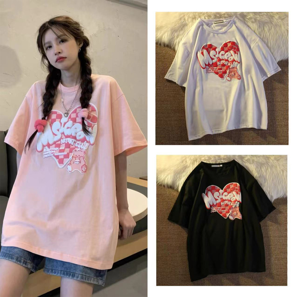 เสื้อยืดแขนสั้น สไตล์ญี่ปุ่น ฤดูร้อน ใหม่ล่าสุด คอปกกลม พิมพ์ลาย