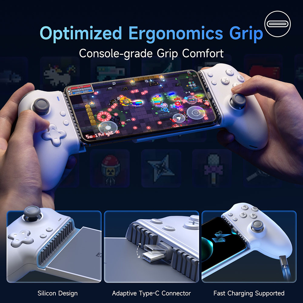 Easysmx M15 ตัวควบคุมโทรศัพท์มือถือประเภท C Hall Mechanical Gamepad สําหรับ iPhone 15 โทรศัพท์ Android Cloud Gaming Xbox เกม Pass