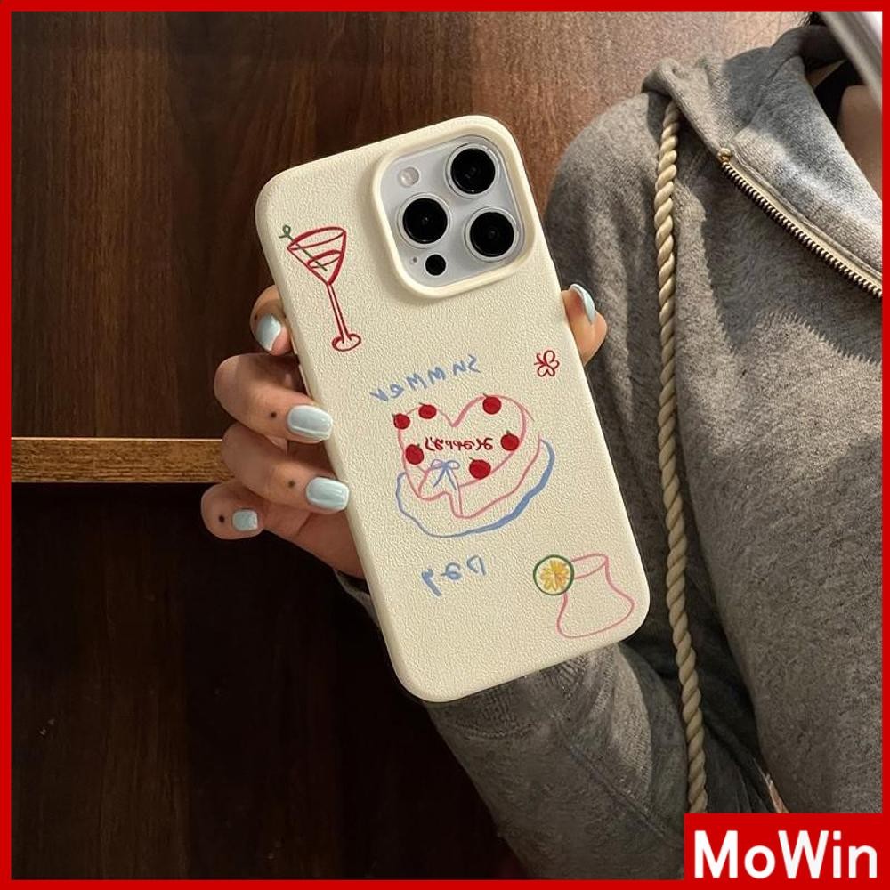 Movin - เคส iPhone 16 Pro Max iPhone 11 เคสหนังเนื้อนิ่มสีแคนดี้ TPU เชอร์รี่น้อยน่ารัก Compatible With iPhone15 Pro max 14 13 12 Pro max XS XR 7 Plus 8 Plus