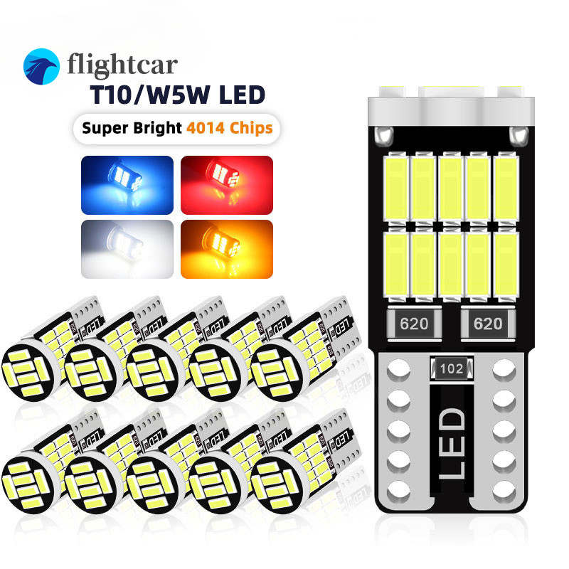 T10 led Canbus W5W หลอดไฟ led 168 194 สัญญาณโคมไฟโดมอ่านป้ายทะเบียนไฟภายในรถ led T10 Canbus