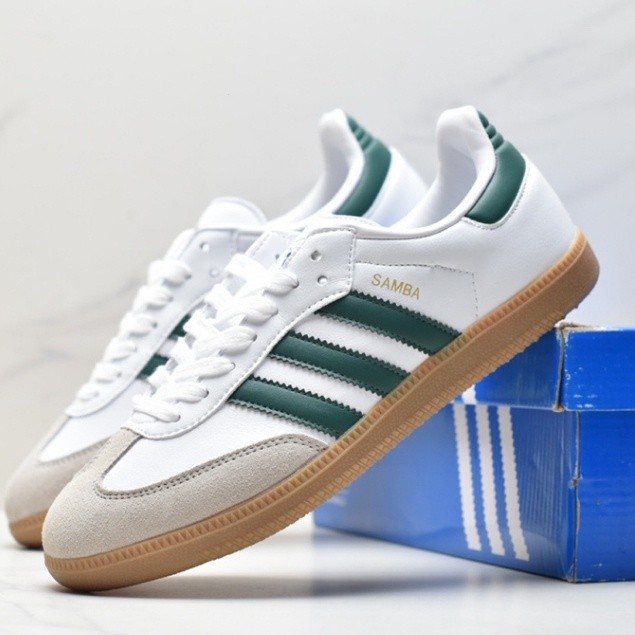 รองเท้ากีฬาผู้ชายแบบโลว์ท็อป 8 สี รุ่น Adidas/Clover Samba Vegan OG ป้องกันสิ่งแวดล้อม โลโก้ Knight 