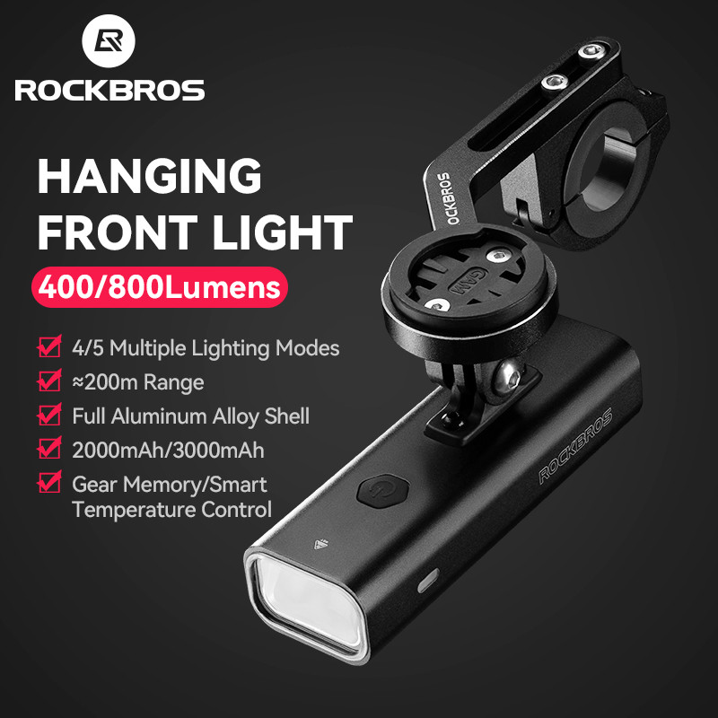 [Fulfilled by Shopee]ROCKBROS ไฟหน้าจักรยาน 400/800/1000/1500/3000 ลูเมน กันน้ํา ติดแฮนด์ สว่างสูง อุปกรณ์จักรยาน