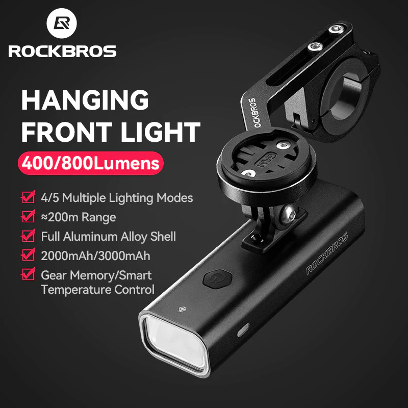 [Fulfilled by Shopee]ROCKBROS ไฟหน้าจักรยาน 400/800/1000/1500/3000 ลูเมน กันน้ํา ติดแฮนด์ สว่างสูง อุปกรณ์จักรยาน