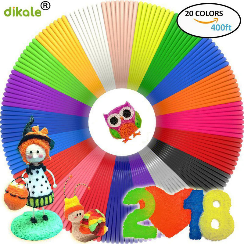 dikale 18colors/set 108 Meter PLA 3D Pen Filament 1.75mm for 3D Printing Pen 6.1M/Color