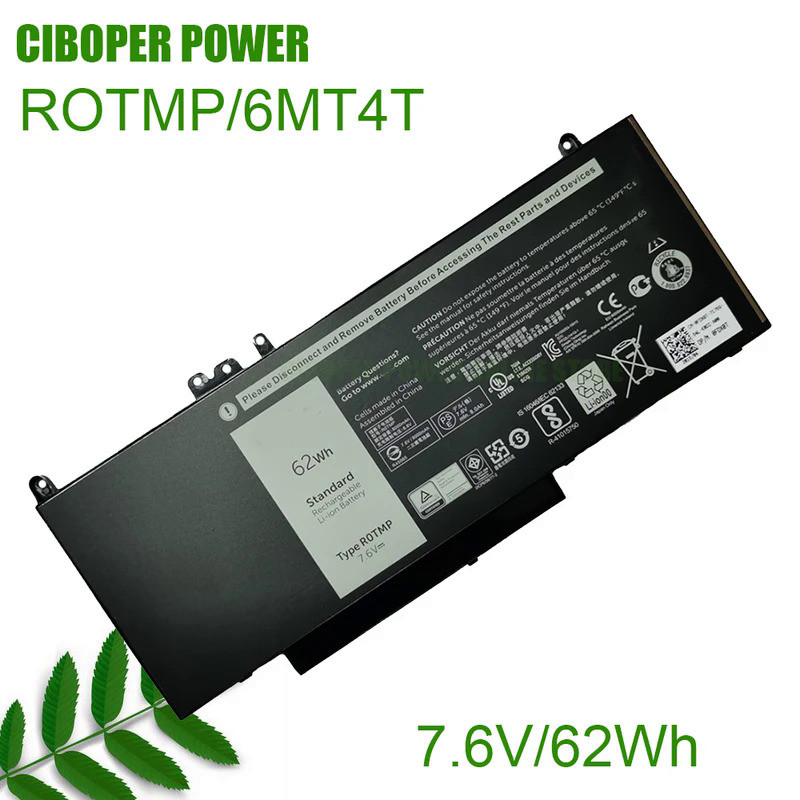 CP Genuine Laptop Battery ROTMP(R0TMP) 6MT4T 7.6V/62Wh For Latitude 14 5450 E5450 15 5550 E5550 Seri