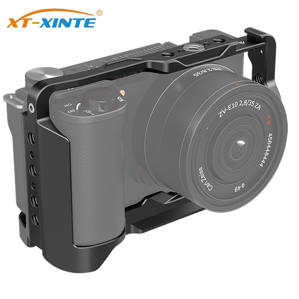XT-XINTE ZV-E10II DSLR กล้อง Rig พร้อมรองเท้าเย็น Mount 1/4 3/8 สกรูรู NATO Quick Release ขยายกรอบ