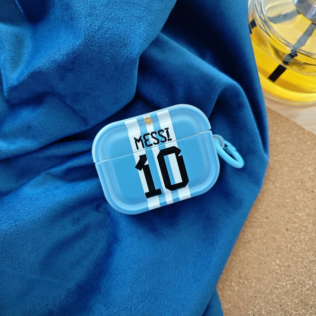 เครื่องเล่น Star, Lionel Messi AirPods Case ฝาครอบหูฟังสําหรับ AirPods 1/2 3 gen pro 2 ชุดหูฟังบลูทูธไร้สายใหม่เคสป้องกัน