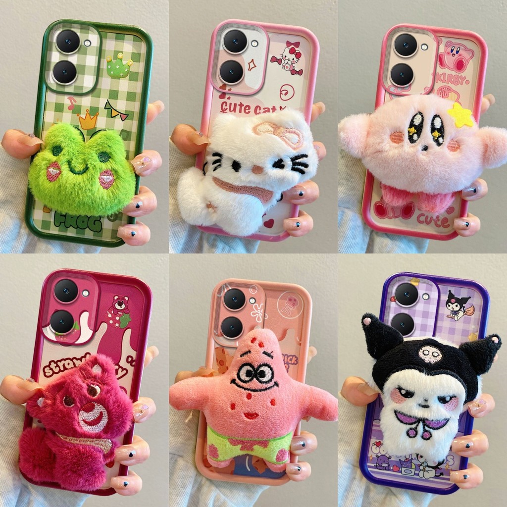 เคส Vivo Y03,Y18,Y18S,Y03T,Y28S(5G) การ์ตูน Kuromi/Patrick Star/Lots-o-Huggin Bear/Frog/Kirby/Hello Kitty เคสโทรศัพท์,ซิลิโคนอ่อนนุ่ม