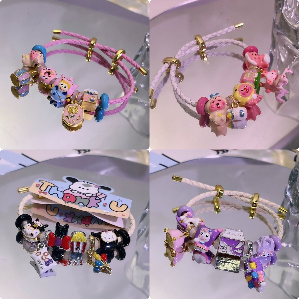 สร้อยข้อมือสุภาพสตรี เครื่องประดับระดับไฮเอนด์โลหะผสมทองแดงเรซิ่นสร้อยข้อมือโดปามีนสร้อยข้อมือลูกปัดทาสีมือสร้อยข้อมือการ์ตูนสร้อยข้อมือปรับสาวสร้อยข้อมือแ