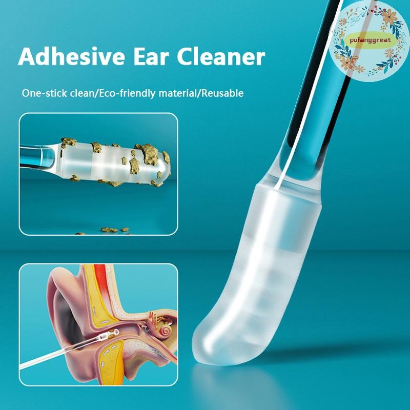 Pufanggreat ทิ้ง Sticky Ear Swabs Pick Reusable ทําความสะอาดหูซิลิโคนนุ่มหู Wax Removal เครื่องมือ Earwax Remover สําหรับอายุมากกว่าผู้ใหญ่เด็ก TH