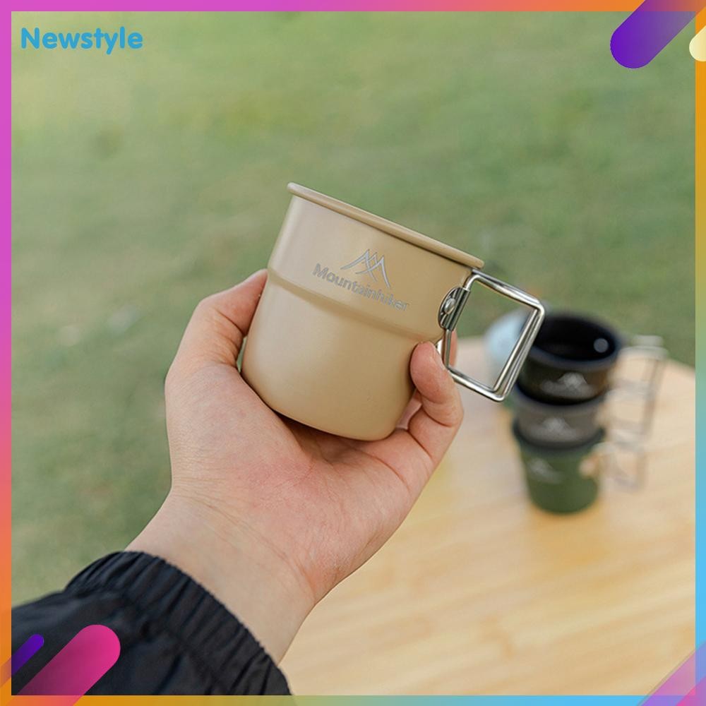 สไตล์ใหม่ 300ml Camping Mug อลูมิเนียมพับ Handle ถ้วยแก้ว Ultra-Light Camping Travel ถ้วยน้ํากลางแจ้ง Camping เครื่องครัว