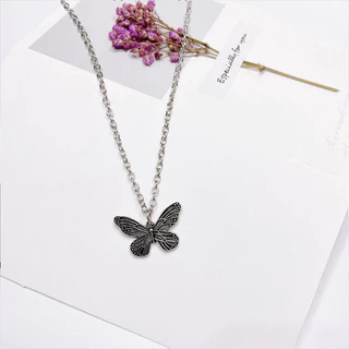 COD-ส่งเร็วจากไทย🎀วินเทจกลวงออกผีเสื้อสร้อยคอผู้หญิงมัลติฟังก์ชั่คู่จี้อุปกรณ์เสริมที่เรียบง่าย-Tender