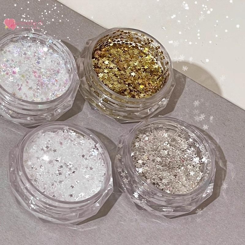 RENBG ประกายดาว 1 มม. Glitter Pentagram ตกแต่งเล็บ น่ารัก อุปกรณ์เสริม DIY ออกแบบร้านทําเล็บ