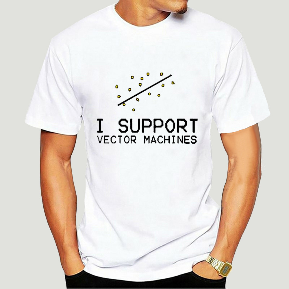 ผู้ชาย tshirt แขนสั้น I สนับสนุน Vector Machines การเรียนรู้ Unisex T เสื้อ O คอผู้ชายเสื้อยืด-0509D