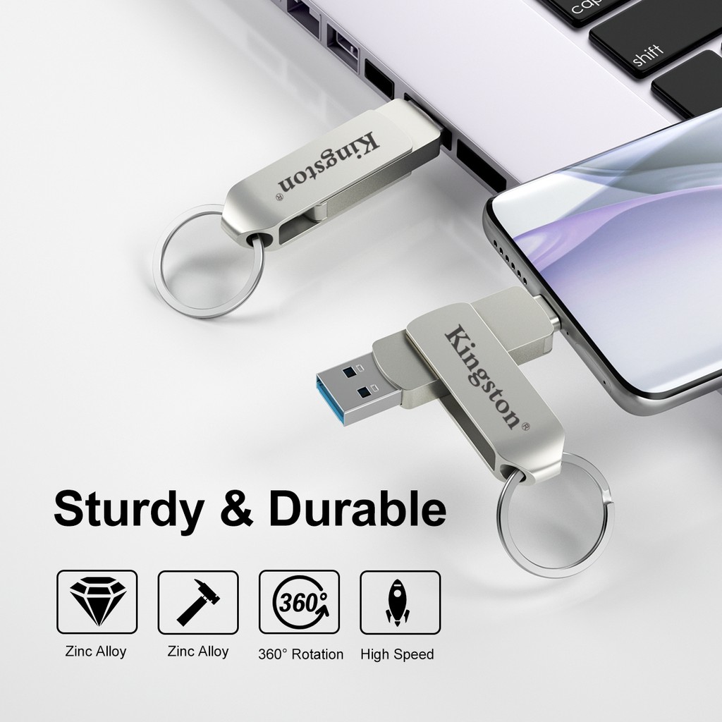 แฟลชไดรฟ์ USB OTG ของ Kingston Type-C 1TB 2TB แฟลชไดรฟ์ USB ความเร็วสูง OTG ไดรฟ์ปากการองรับ iPhone15/16