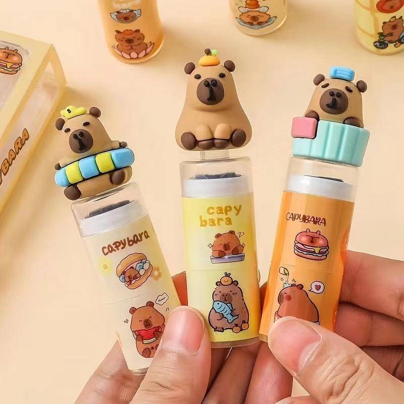 2 ชิ้น/ล็อตการ์ตูน Capybara แสตมป์ของเล่นเด็กคู่ส่วนแสตมป์น่ารักซีล Scrapbooking DIY ภาพวาดอัลบั้มรูปตกแต่งของขวัญวันเด็ก
