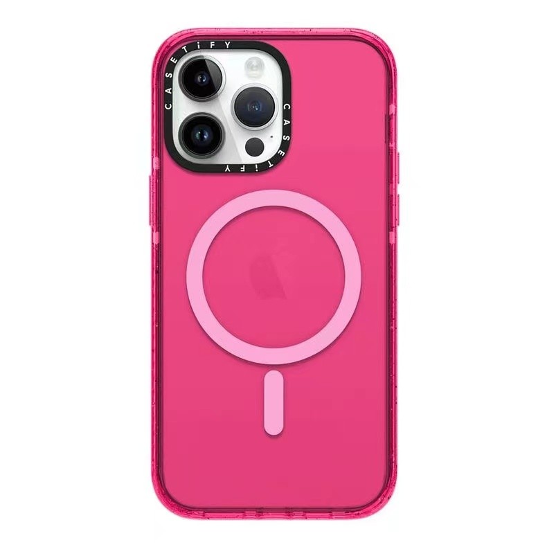 Custom Rosy Magnetic Casetify เคสโทรศัพท์สําหรับ iPhone 16 15 14 13 12 Pro Max Plus, Impact 2.0 Clear Hard สี