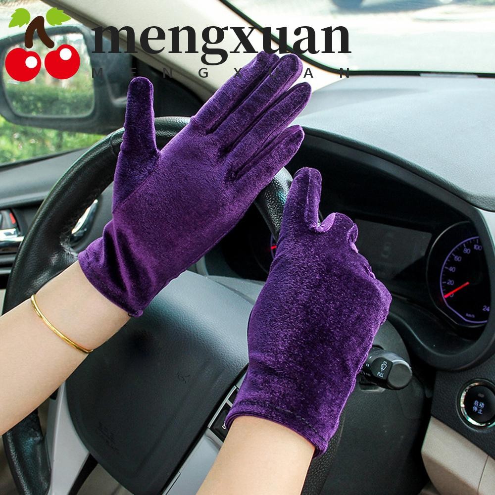 Mengxuan ถุงมือผ้ากํามะหยี่สีทอง / สีเทา / สีดํา
