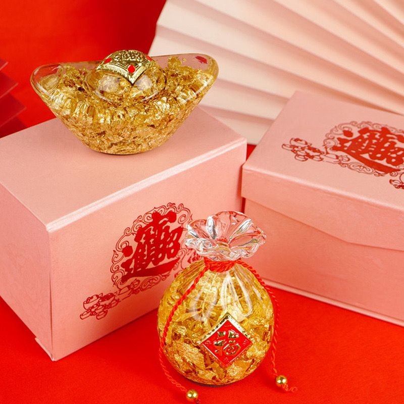 ทองฟอยล์คริสตัล Ingot Lucky Fortune Transfer โชคดีปีใหม่ของขวัญธุรกิจ 9.29 Z, ทองฟอยล์คริสตัล Ingot 