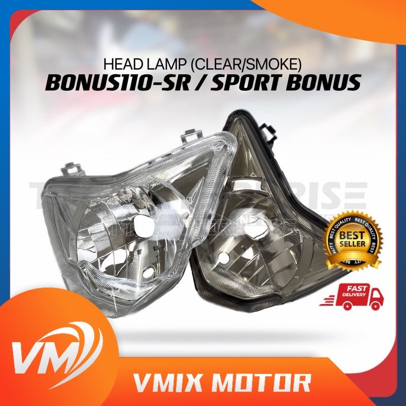 SYM BONUS110-SR / SPORT BONUS HEAD LAMP ASSY (CLEAR/SMOKE) BONUS-SR BONUS110 SR BONUS 110 SR BONUSSR