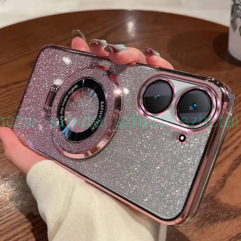 เคสโทรศัพท์ Vivo Y03 Y18 Y100 5G Y27S Y17S Y27 5G Y36 5G Y16 Y15S Y01 Y22 Y22S หรูหรา ชุบ แวววาว เคสโทรศัพท์โปร่งใสกันกระแทกพร้อมวงเล็บ เคส Vivo Y03 Y18 Y100 5G Y27S Y17S Y27 5G Y36 5G Y16 Y15S Y01 Y22 Y22S