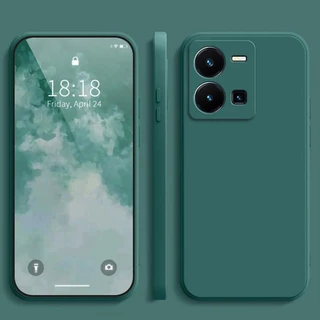 เคส Vivo Y35 สีทึบ Vivo Y35 เคสซิลิโคนป้องกันการตกสีธรรมดาเรียบง่าย YT