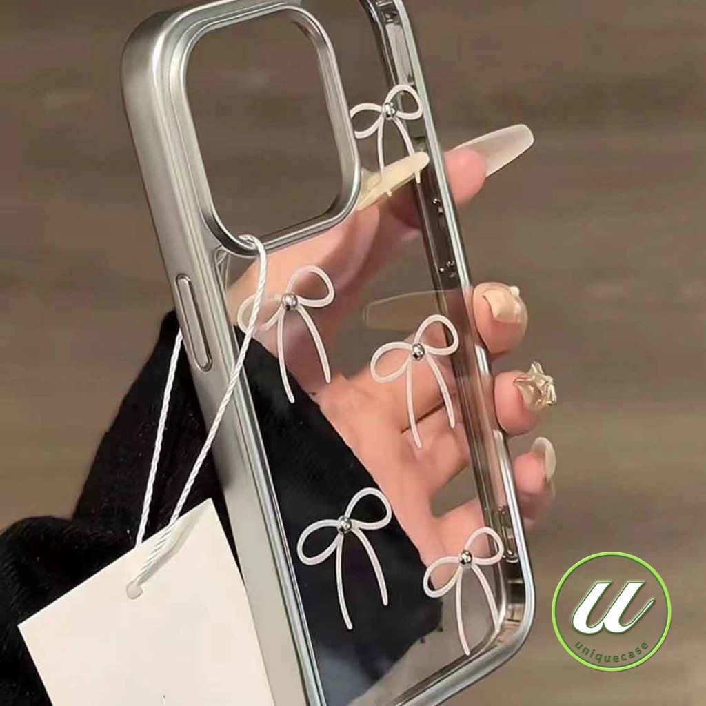การ์ตูนโบว์ผูกโบว์น่ารักสร้อยข้อมือหมีดาวเคสIPhone 13 12 15 11 14 Pro Max 8Plus 7Plus X XS MAX XR 15 7 8 14 Plus SE 2020