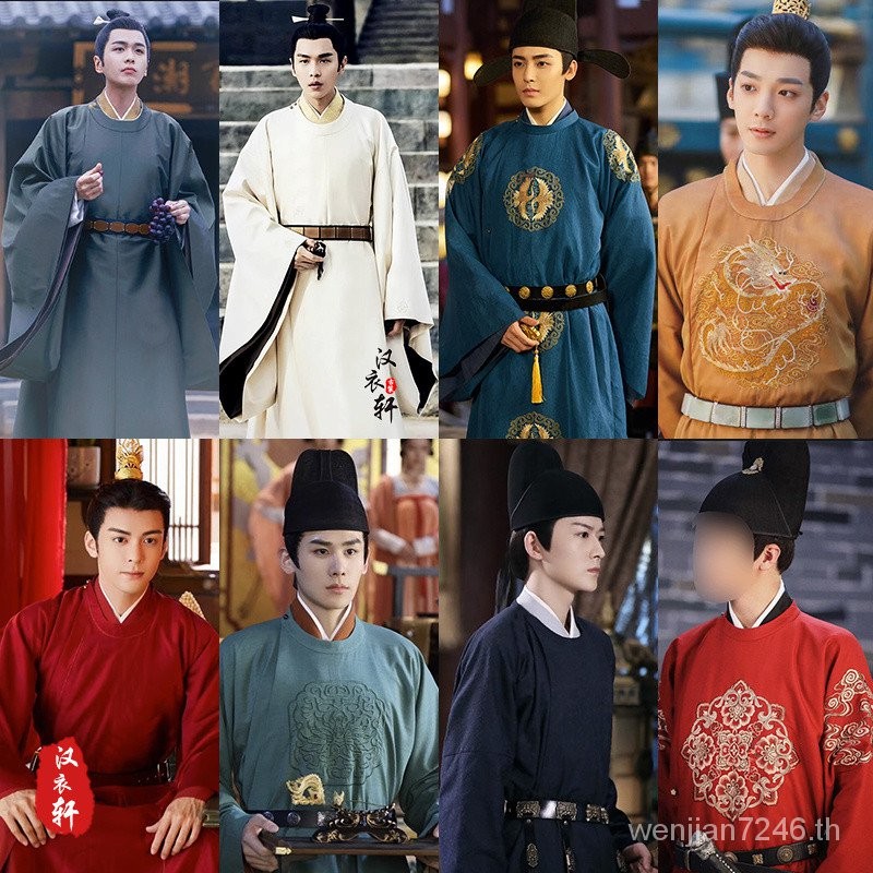 เครื่องแต่งกายในภาพยนตร์และโทรทัศน์มีดที่ดุร้ายในหิมะชุดฮั่นสำหรับผู้ชายสไตล์เดียวกันราชวงศ์ถังชุดคอกลมเจ้าชายและรัฐมนตรีชุดศาล Yunxia