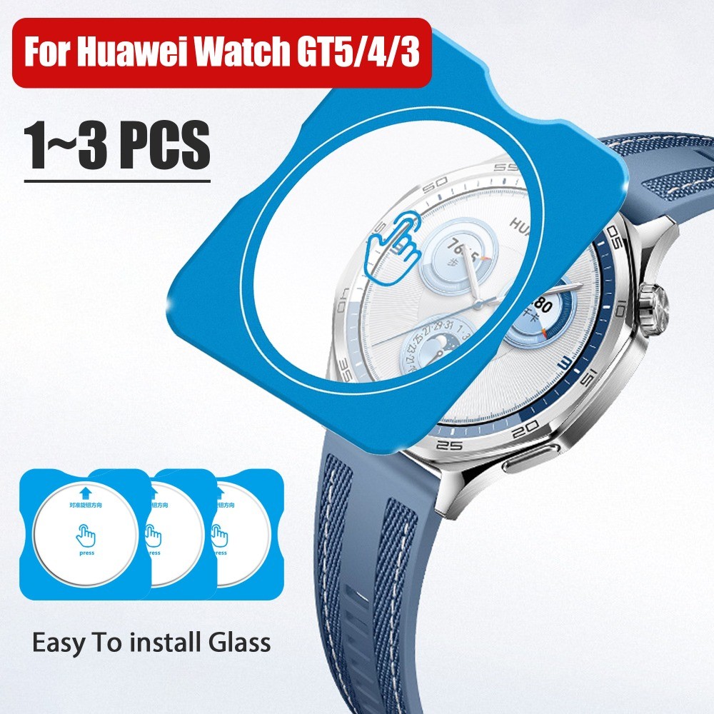 1 ~ 3 ชิ้นกระจกนิรภัยสําหรับนาฬิกา Huawei GT 5/gt6 Pro 46 มม.41 มม./GT Runner 2 ป้องกันหน้าจอ Anti-Scratch 9H Ultra-thin Protector สําหรับ Huawei GT4/3/2 46 มม.