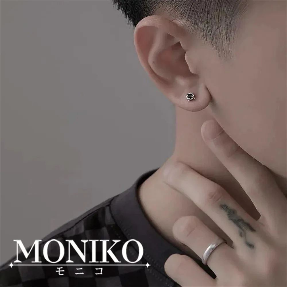 MONIKO ต่างหูผู้ชายสไตล์วินด์มิลล์ ต่างหูอินเทรนด์