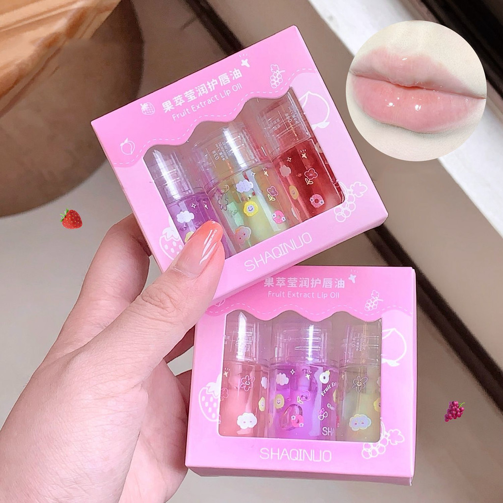 Shaqinuo Juice Lip Glaze แคปซูลขนาดใหญ่โปร่งใส Jelly Lip Gloss ไม่มีสี Moisturizing Anti-แตก Lip Balm