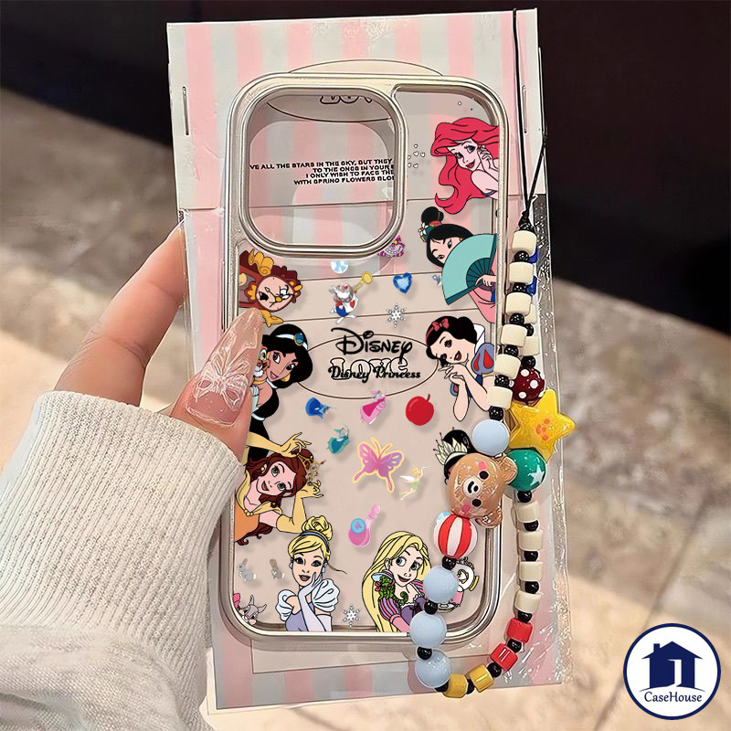 เคสนิ่มชุบใสลายเจ้าหญิงน่ารัก เข้ากันได้กับ iPhone 15 11 14 12 Pro Max XR 13 16 Pro Max 7Plus 15 13 16 Pro X XS Max SE
