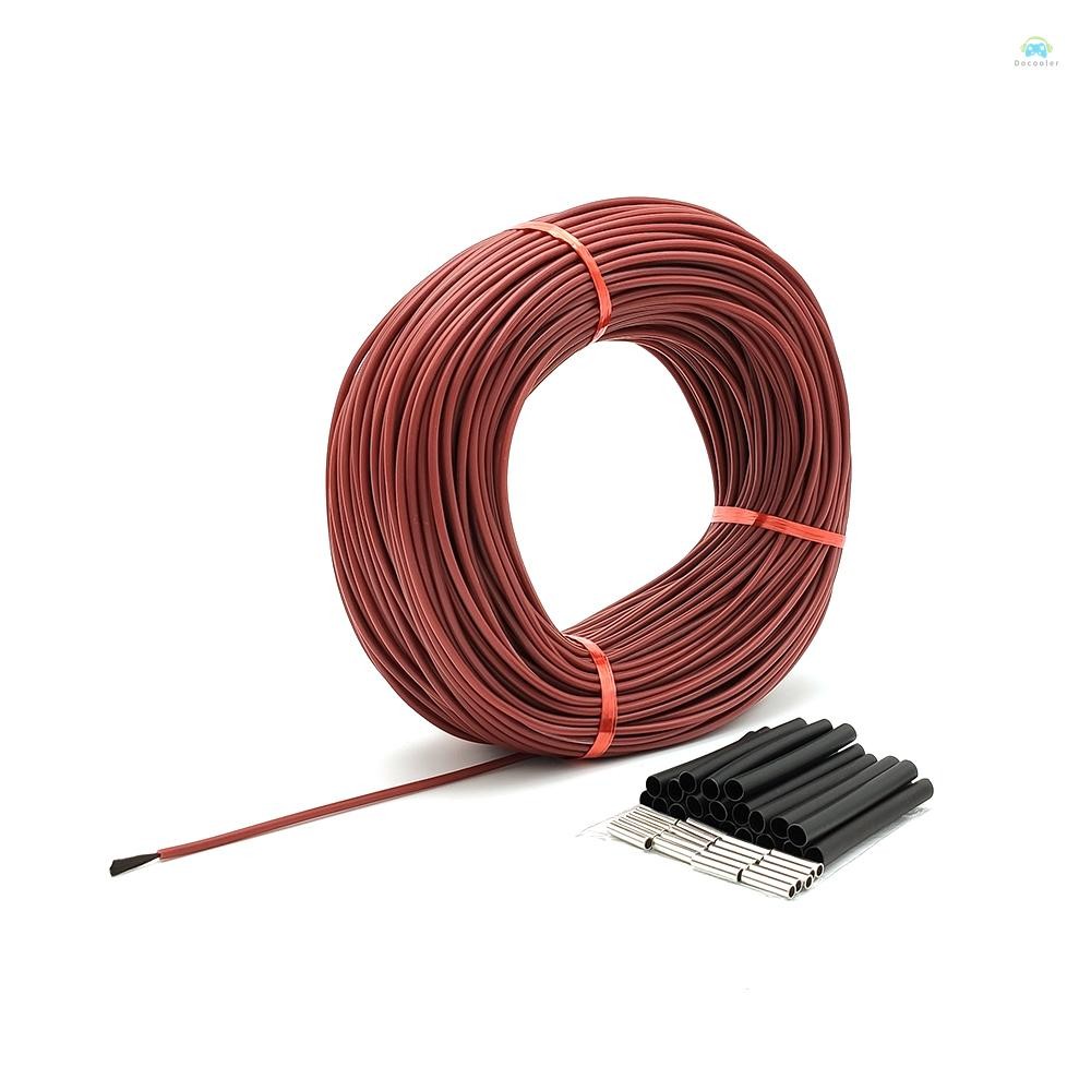 Yb1 สายไฟทําความร้อน 3 มม. 12K 33Ω ลวดทําความร้อน Fibre คาร์บอน 200℃ อุณหภูมิสูงอินฟราเรดไกลยางซิลิโคนอุ่นชั้นสายความร้อน