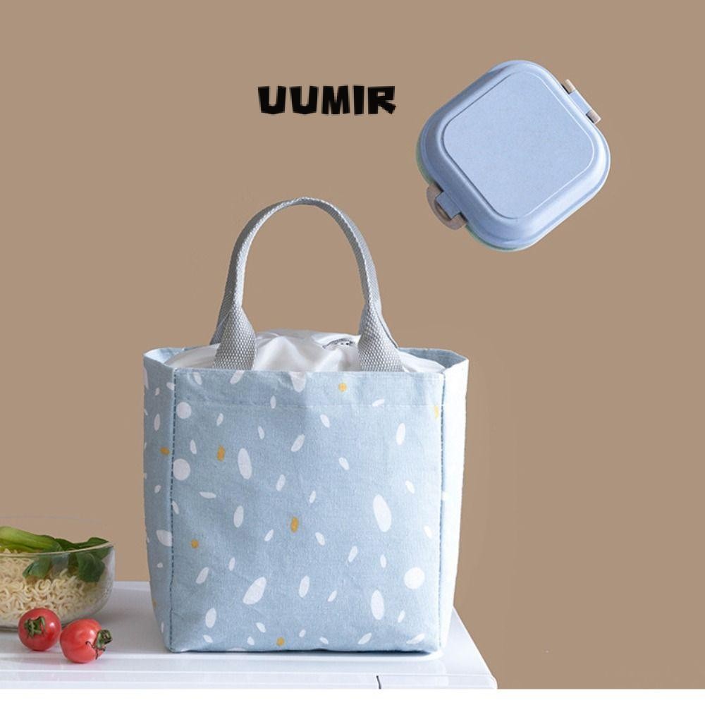 Uumir กล่องอาหารกลางวันหุ้มฉนวน, กล่องอาหารกลางวันแบบพกพาความจุขนาดใหญ่, กระเป๋าเก็บความเย็นผ้าผู้หญิง