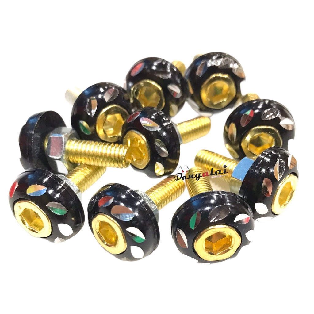 ชุดน็อตซาลาเปากลัดลาย เบอร์ 10 (1ชุด มี 10 ตัว) มีให้เลือกหลากสี - รูปที่ 3