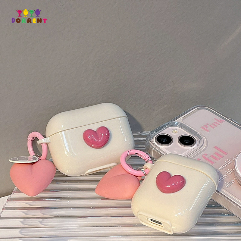 เคสป้องกันหูฟังบลูทูธเคสชุดหูฟังหัวใจเหมาะสําหรับ Airpods 1 3 Airpods 2 Pro-DOR