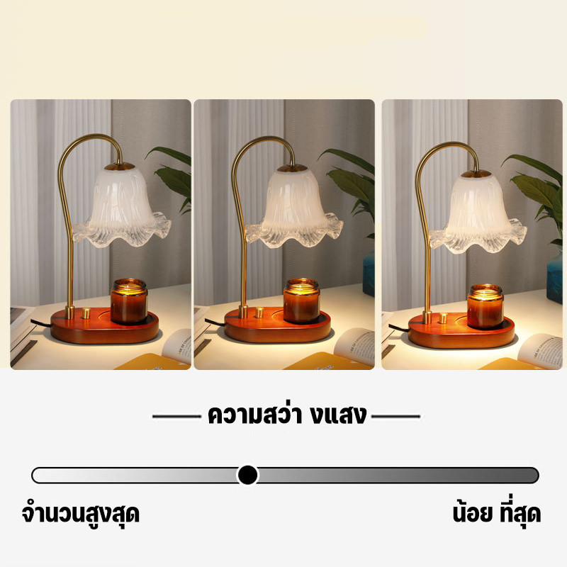 โคมไฟแว็กซ์หอม ของขวัญวันเกิด น้ําหอมวินเทจ ไฟกลางคืน สำหรับอุ่นแว็กซ์ คมไฟละลายเทียนหอม รูปที่ 4