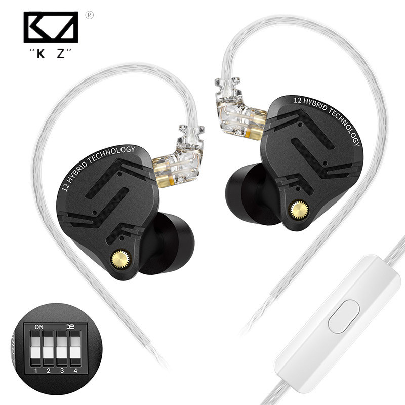 Kz ZS12 PRO X หูฟังโลหะ 1DD + 5BA Hybrid HIFI Bass ในหูฟังเพลงกีฬาเสียงรบกวน Cancelling ชุดหูฟังใหม่มาถึง