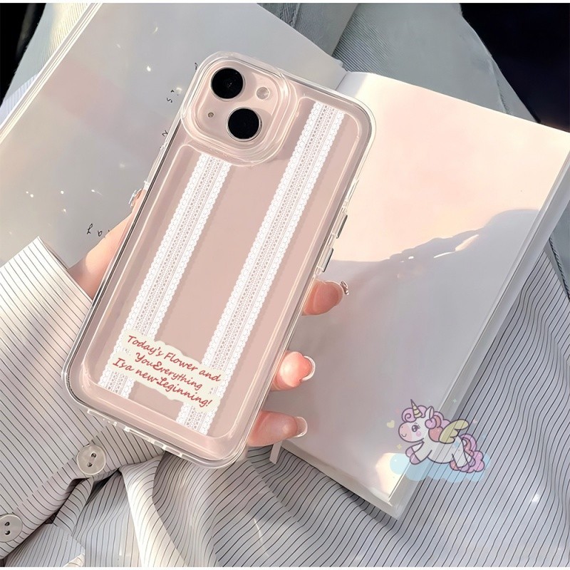 HP น่ารักลูกไม้สีขาวใสสําหรับ OPPO A3x ล่าสุด A3 A60 Reno 12 11 Pro 5G 12F 11F Realme C61 C63 C65 A9