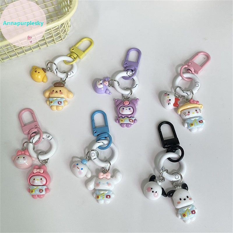 Annapursky Sanrio อะนิเมะ Hello Kitty พวงกุญแจเรซิ่นการ์ตูน Cinnamonroll Kuromi Pochacco Purin Melody กระเป๋าจี้ Ch น่ารักอุปกรณ์เสริม TH