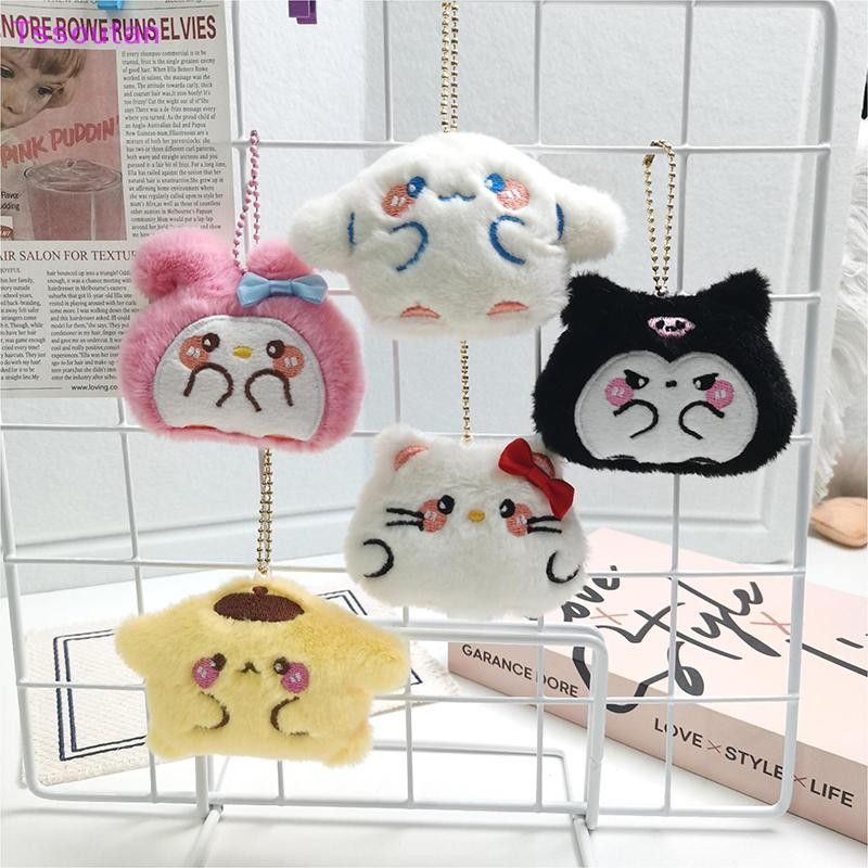 [TSST] Sanrio Y2K Hello Kitty พวงกุญแจตุ๊กตาอุปกรณ์เสริมพวงกุญแจตุ๊กตากระเป๋าเป้สะพายหลังจี้สาวของขวัญ TAN